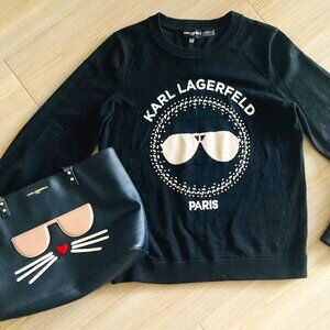 Like New Vintage Karl Lagerfeld Sweater and Black Purse w/ Free Shipping